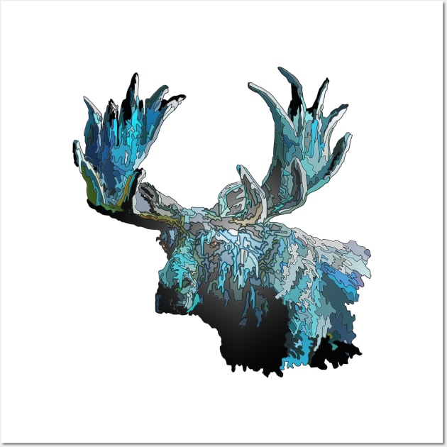 Too Cool Moosey Moose Wall Art by KelsterLaneCreative